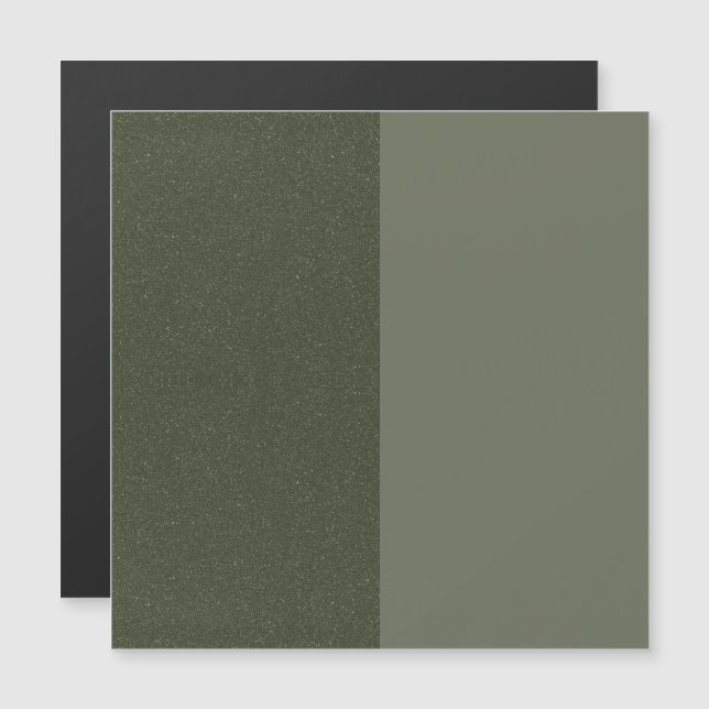 Split Moss Green Magnetic Card – Customizable (Front/Back)