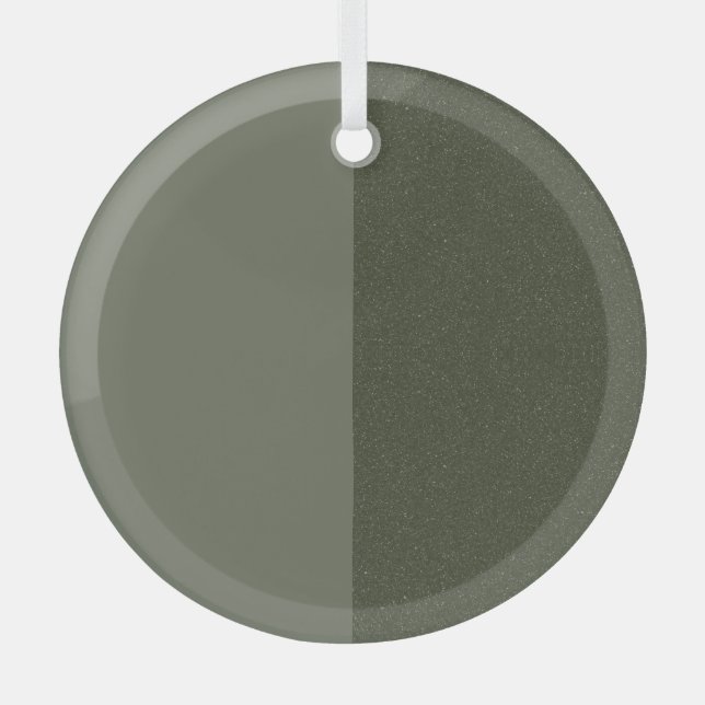 Split Moss Green Ornament – Customizable Design (Front)