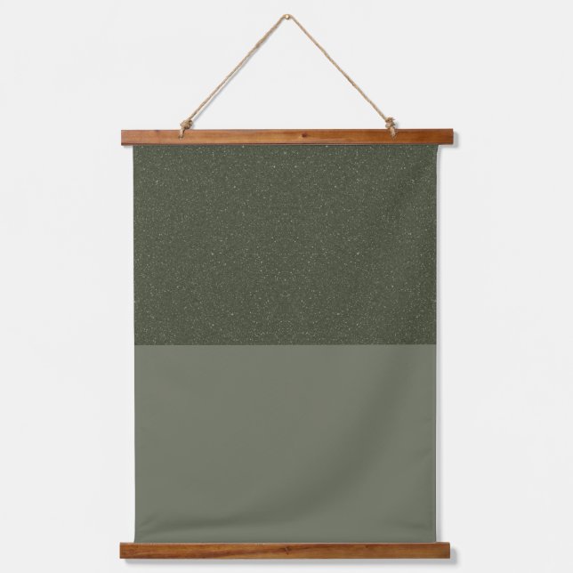 Split Moss Green Tapestry With Wood Top - Custom (Front)