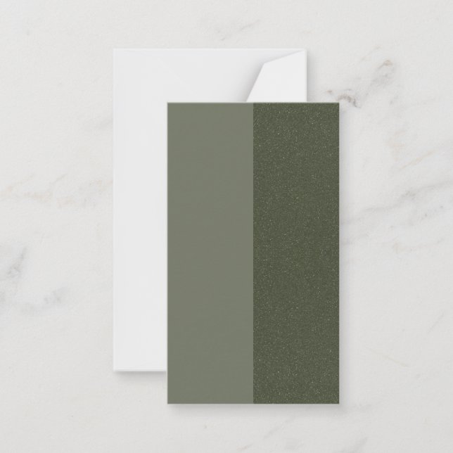 Split Moss Green Textured Flat Card – Customizable (Front)