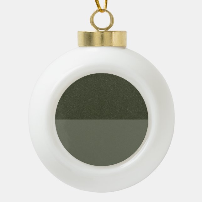 Split Moss Green Textured Ornament – Customizable (Front)