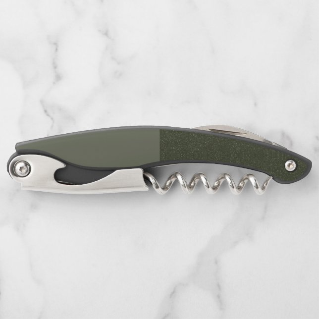 Split Moss Green Waiter Corkscrew – Customizable (Front)