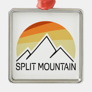 Split Mountain California Retro Metal Ornament