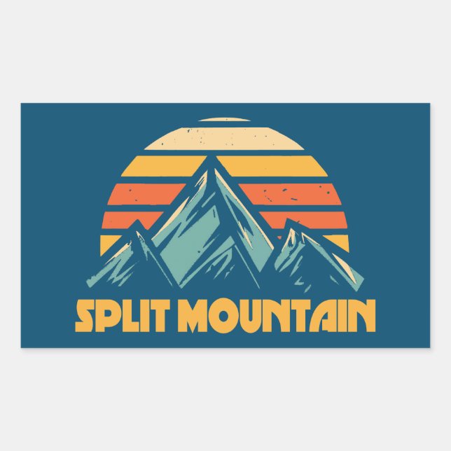 Split Mountain California Retro Turquoise Sticker (Front)