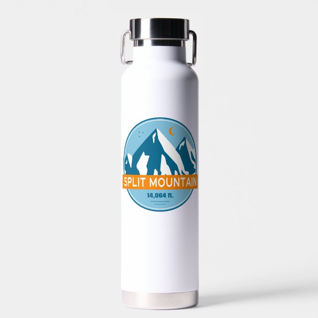 Split Mountain California Stars Moon Water Bottle (Front)
