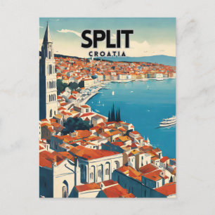 Split Nostalgic Travel Postcard