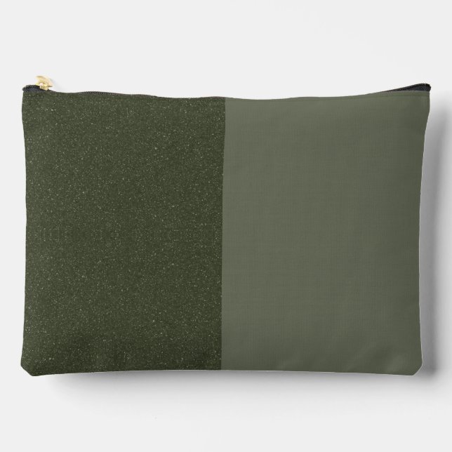 Split-Panel Moss Green Print Cut Sew Bag (Custom) (Front)