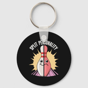 Split Personality Bowling Pin  Keychain