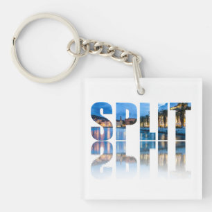 Split promenade text in Croatia Keychain