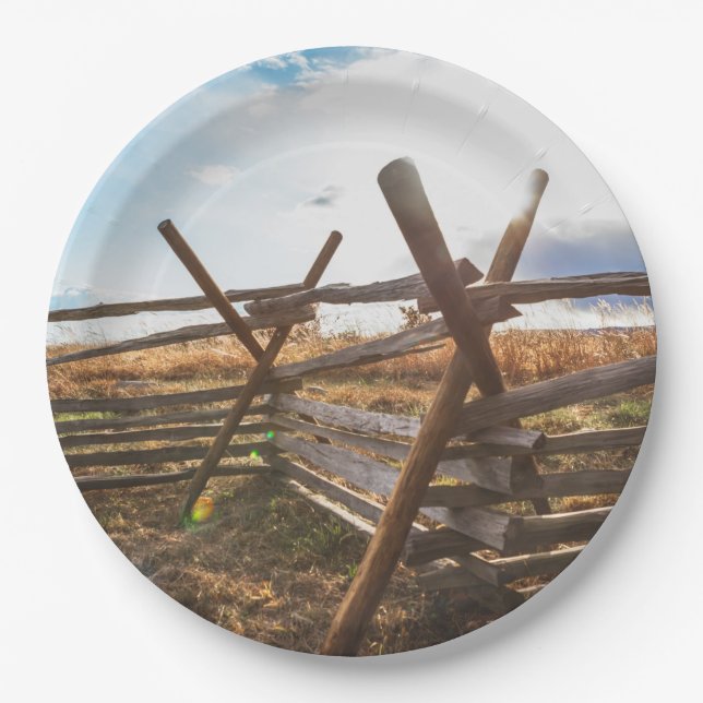 Split Rail Fence at Gettysburg Paper Plate (Front)