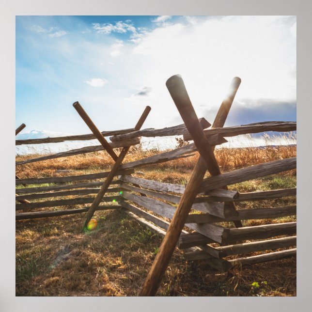 Split Rail Fence at Gettysburg Poster (Front)
