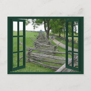 Split Rail Fence Scenic Window Postcard