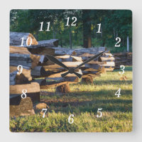 Split Rail Fence Wall Clock