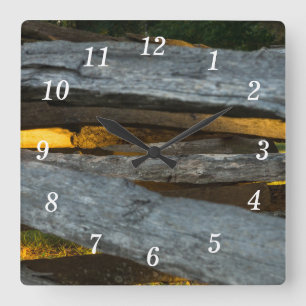 Split Rail Texture Wall Clock