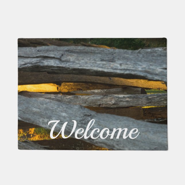 Split Rail Texture Welcome Doormat (Front)