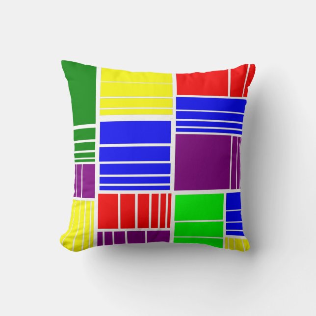Split Rectangles  Throw Pillow (Front)