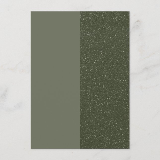 Split-Right Moss Green Flat Menu Card – Customize (Front)