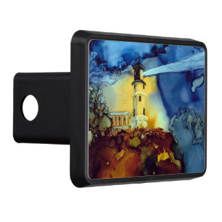 Split Rock Lighthouse At Night Trailer Hitch Cover