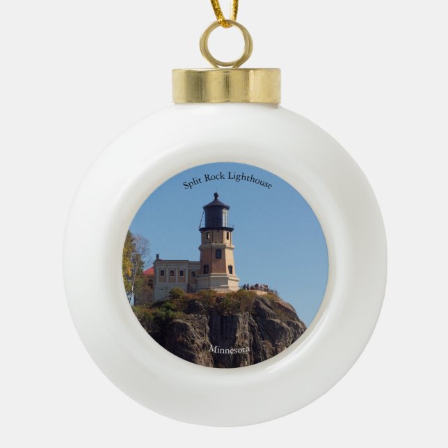 Split Rock Lighthouse ball or snowflake ornament (Front)