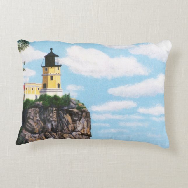 Split Rock Lighthouse Decorative Pillow (Back)
