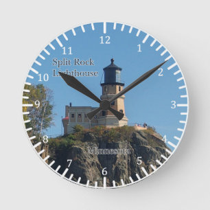 Split Rock Lighthouse from beach clock