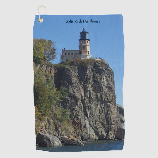 Split Rock Lighthouse from beach golf towel (Front)