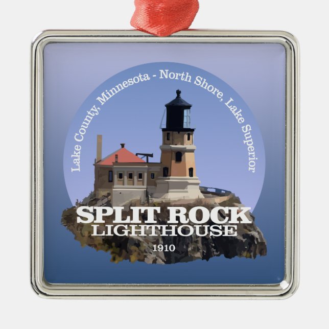 Split Rock Lighthouse Metal Ornament (Front)