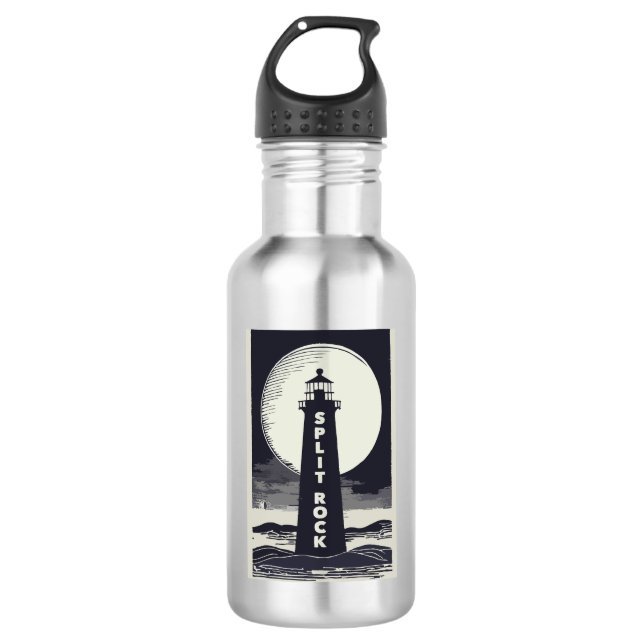 Split Rock Lighthouse Minnesota Moon 532 Ml Water Bottle (Front)