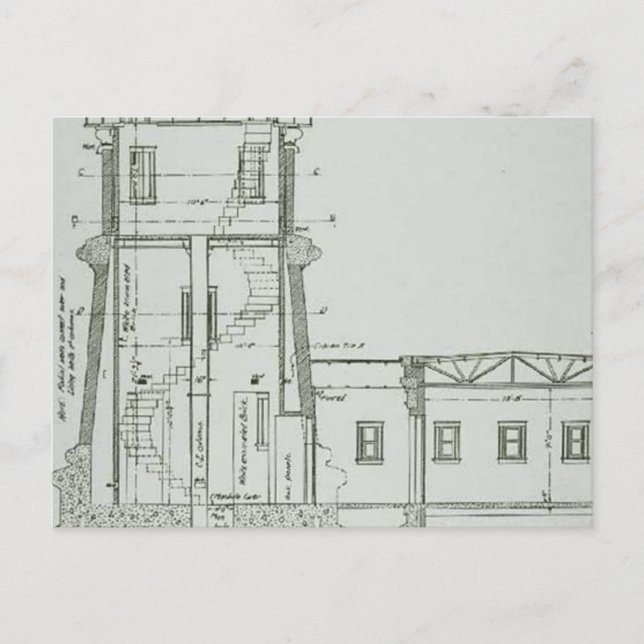 Split Rock Lighthouse Schematics Postcard (Front)