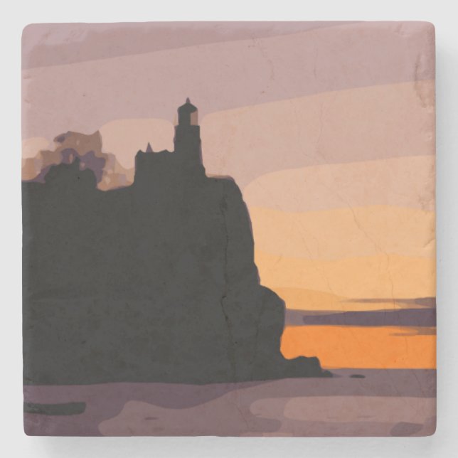 SPLIT ROCK LIGHTHOUSE STONE COASTER (Front)