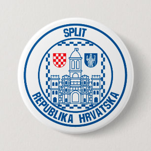 Split Round Emblem 3 Inch Round Button