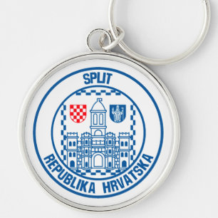 Split Round Emblem Keychain