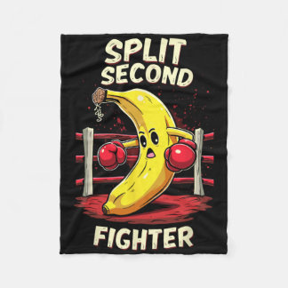 Split Second Fighter Muay Thai Mma Boxing Banana Fleece Blanket