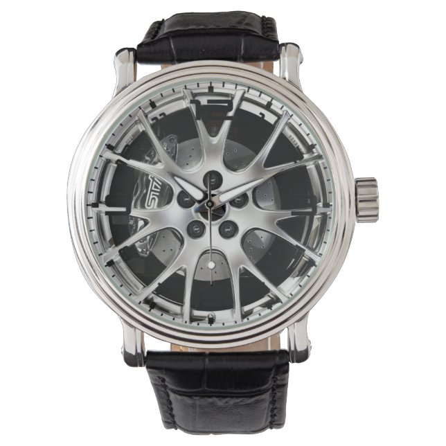 Split Spoke Wheels and Black Brake Men's Watch (Front)