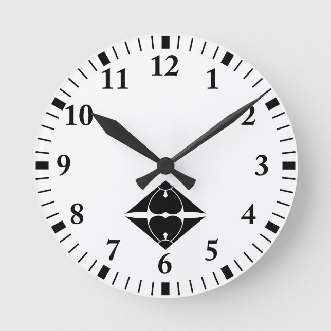 Split sword, vinegar, grass lozenge round clock (Front)