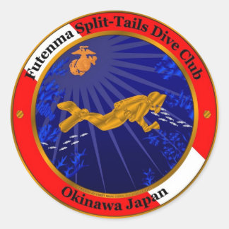 Split Tails Dive Club Classic Round Sticker