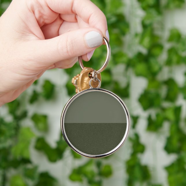 Split-Texture Moss Green Keychain – Customizable (Hand)