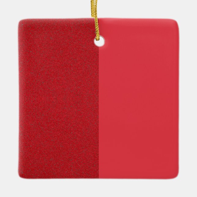 Split Texture Red Holiday Ornament – Customizable (Front)