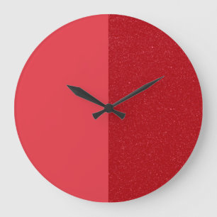Split Tomato-Red Dual-Finish Wall Clock (Custom)