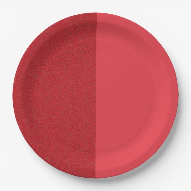 Split Tomato Red Modern Party Plate – Customizable (Front)