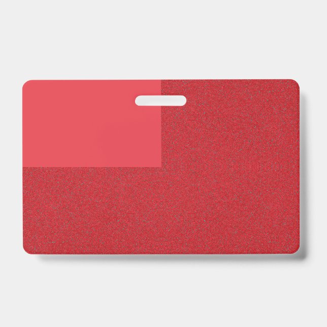 Split Tomato Red Textured ID Badge – Customizable (Front)