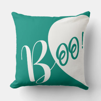 Split Tone Boo Typography Throw Pillow | Spooky