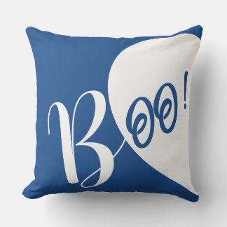 Split Tone Boo Typography Throw Pillow | Spooky