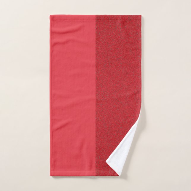 Split-Tone Tomato Red Hand Towel – Customizable (Hand Towel)