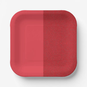 Split-Tone Tomato Red Paper Plate – Customizable