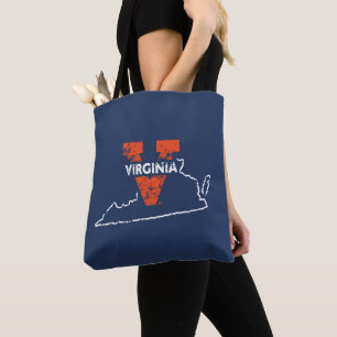 Split V Virginia State Love Tote Bag