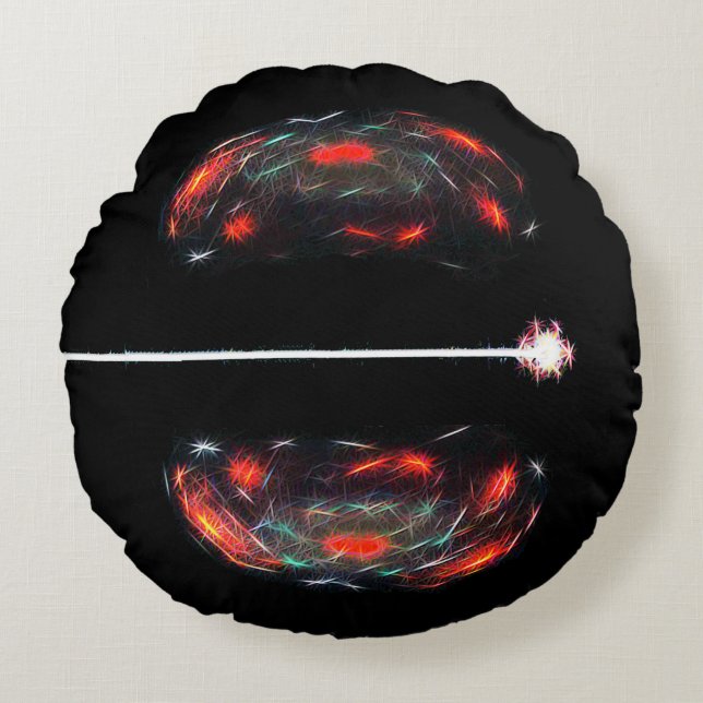 Splitting The Atom Round Pillow (Front)