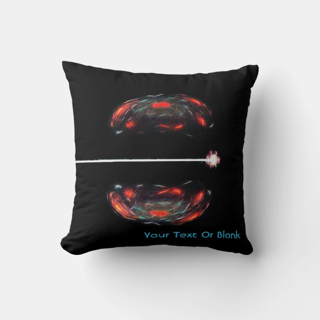 Splitting The Atom Throw Pillow (Front)
