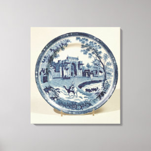 Spode blue and white plate, c.1815 canvas print