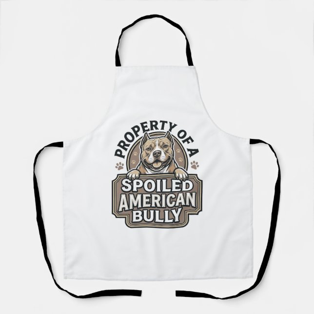 Spoiled American Bully Vintage Engraving Design_1 Apron (Front)